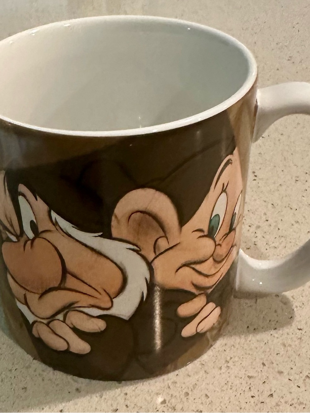 Disney Ceramic Mug with Brown Character Artwork and White Interior